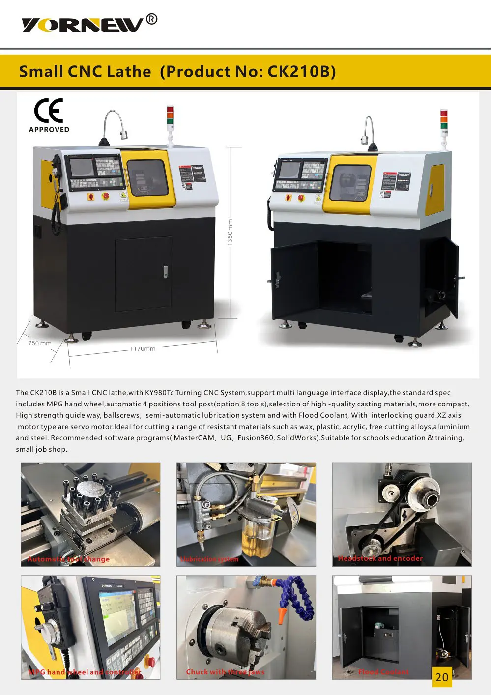 CK210B Mini CNC Lathe